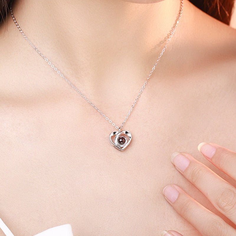 Custom Photo Projection Heart Necklace - Photo Necklaces Personalisr Au