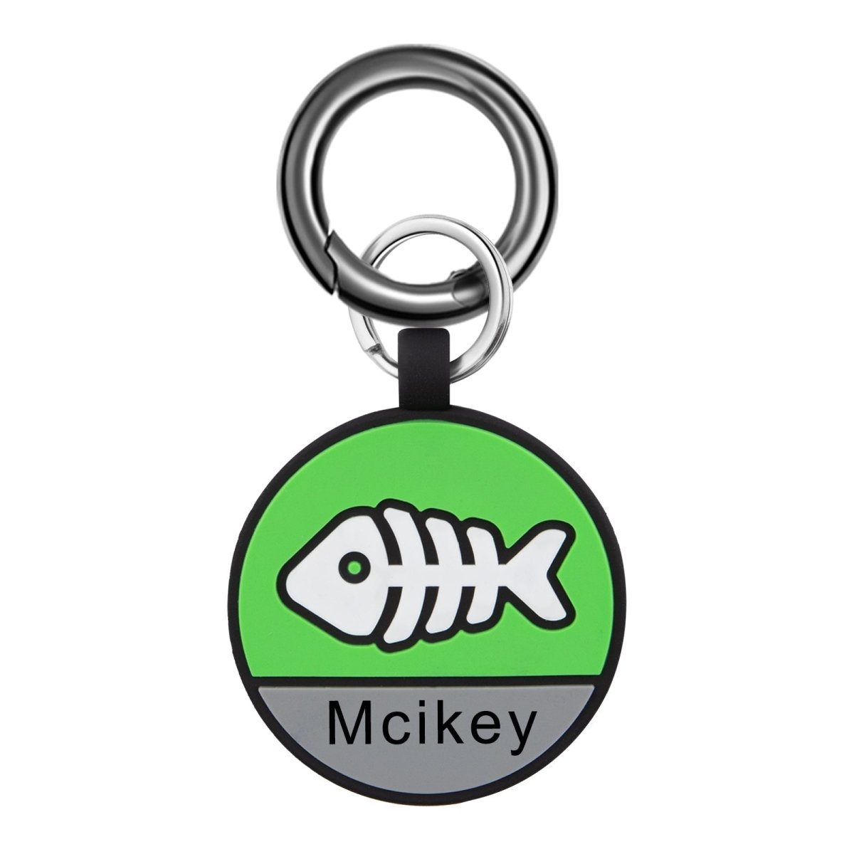 Custom Silica Gel Pet Tag - Round Fish Bones - pet id tag Personalisr Au
