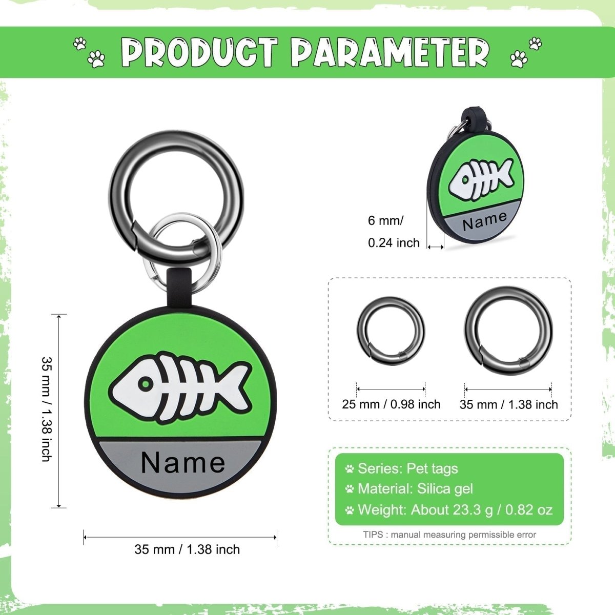 Custom Silica Gel Pet Tagpet id tag
