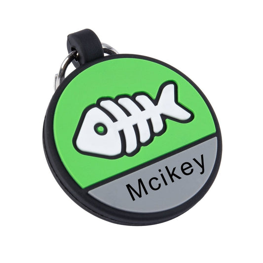 Custom Silica Gel Pet Tag - Round Fish Bones - pet id tag Personalisr Au