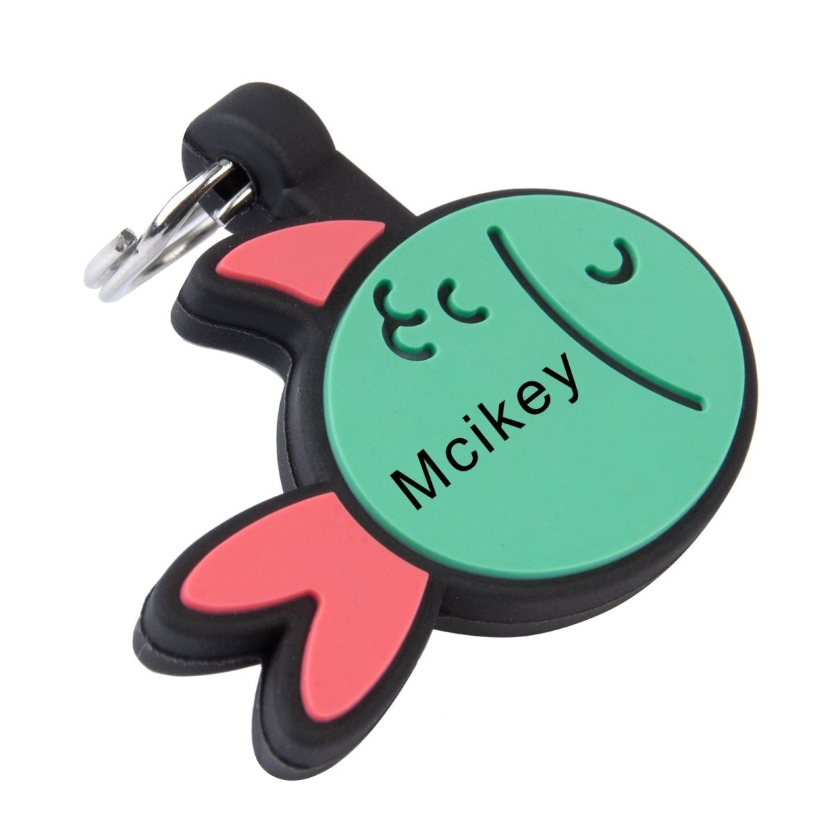 Custom Silicone Pet Identification Tag, Round Fishbone