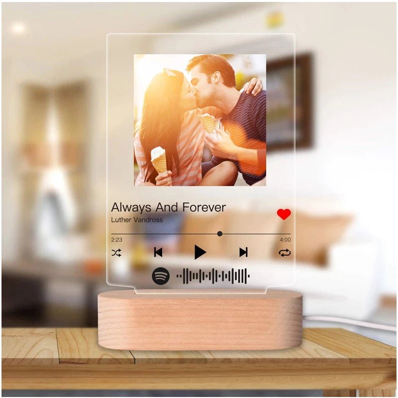 Custom Spotify Code Night Light with Photo - Personalisr Au