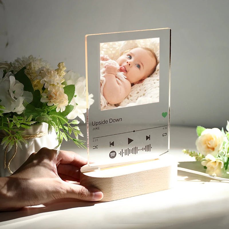 Custom Spotify Code Night Light with Photo - Personalisr Au