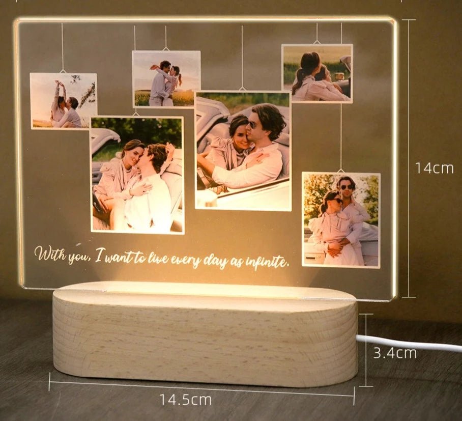 Customised Multi Photo Night Light - custom night light Personalisr Au
