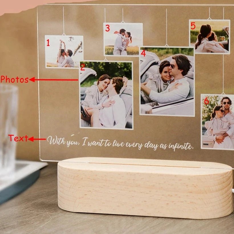 Customised Multi Photo Night Light - custom night light Personalisr Au