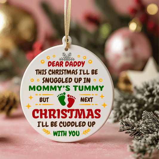 Dad to Be Christmas Ornament - Personalised Photo - Christmas Ornaments Personalisr Au