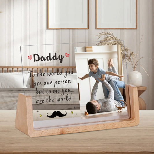 Daddy, My World Custom Acrylic Photo Frame - photo frame Personalisr Au