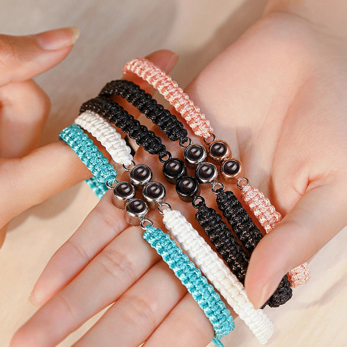 Double Photo Projection Rope Bracelet