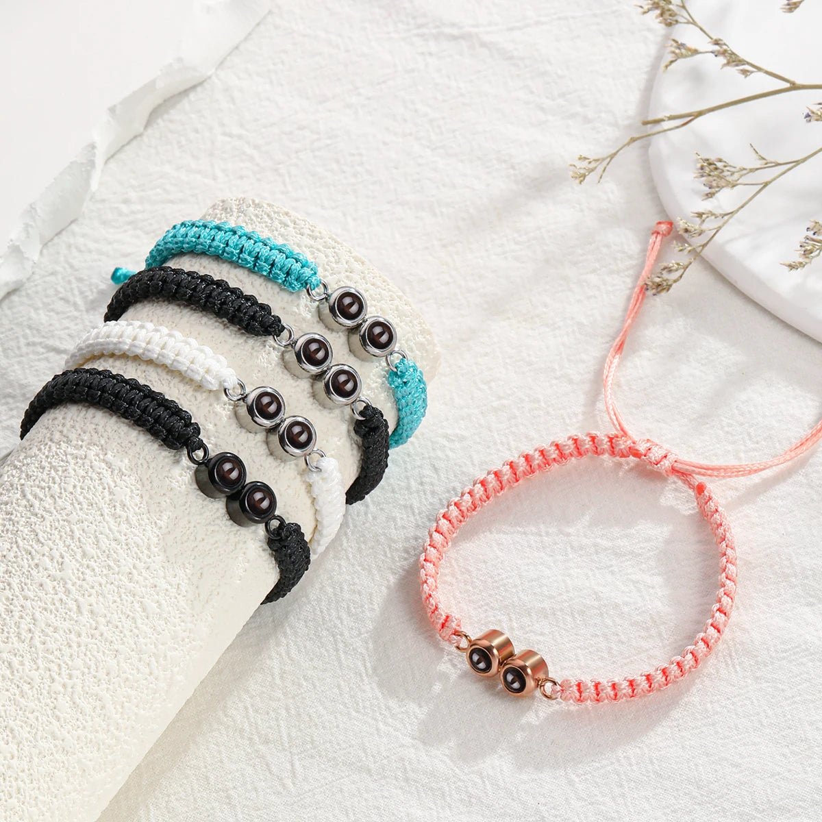 Double Photo Projection Rope Bracelet