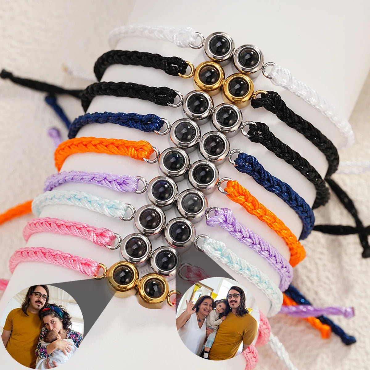 Double Photo Projection Rope Bracelet