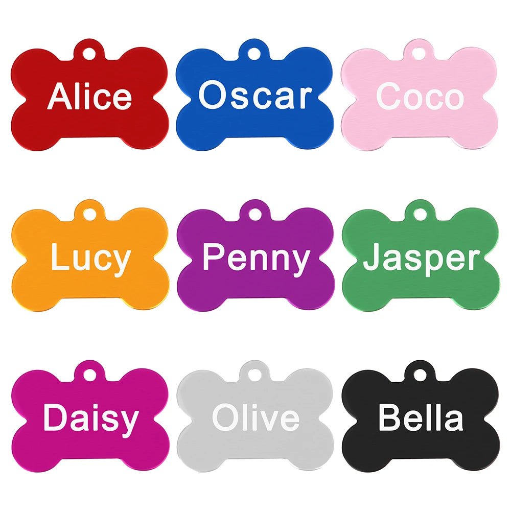 Engraved Aluminium Pet ID Tags - Colourful Designs - pet id tag Personalisr Au
