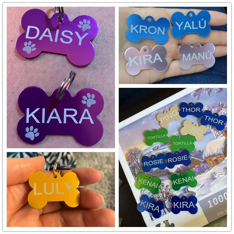Engraved Aluminium Pet ID Tags - Colourful Designs - pet id tag Personalisr Au