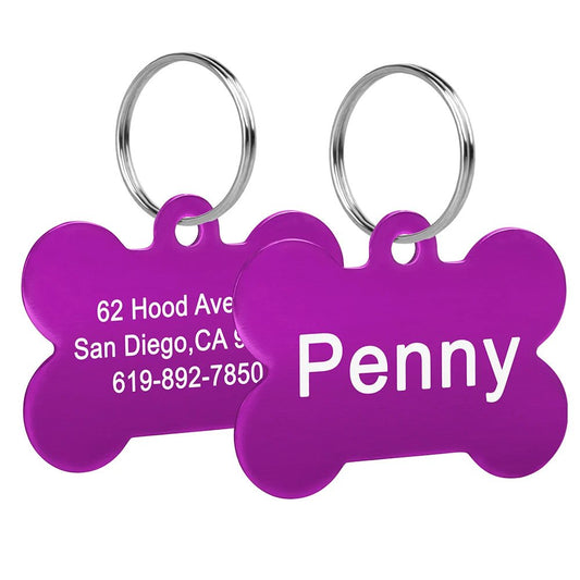 Engraved Aluminium Pet ID Tags - Colourful Designs - pet id tag Personalisr Au