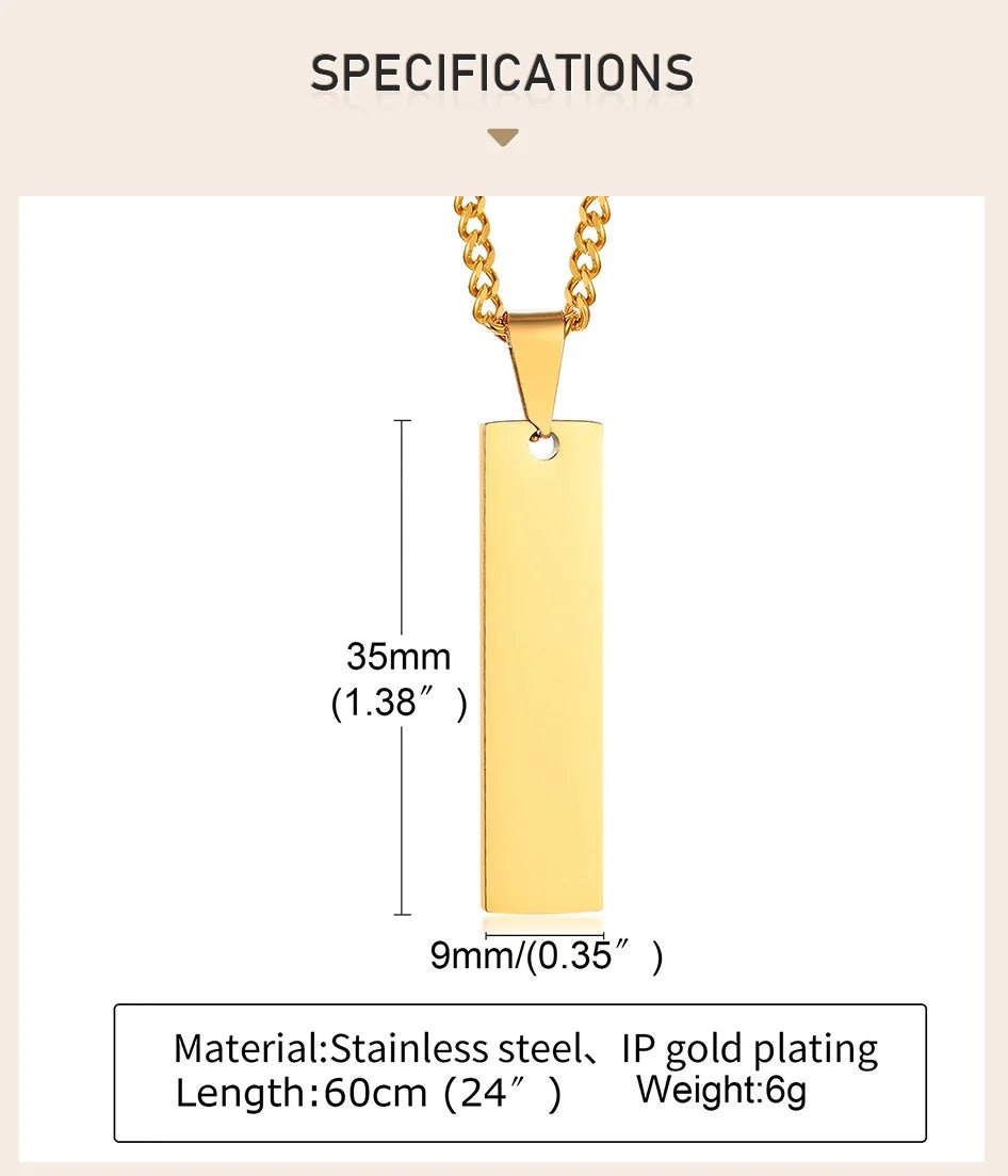 Engraved Co-ordinates Personalised Necklace for Men - Necklaces Personalisr Au