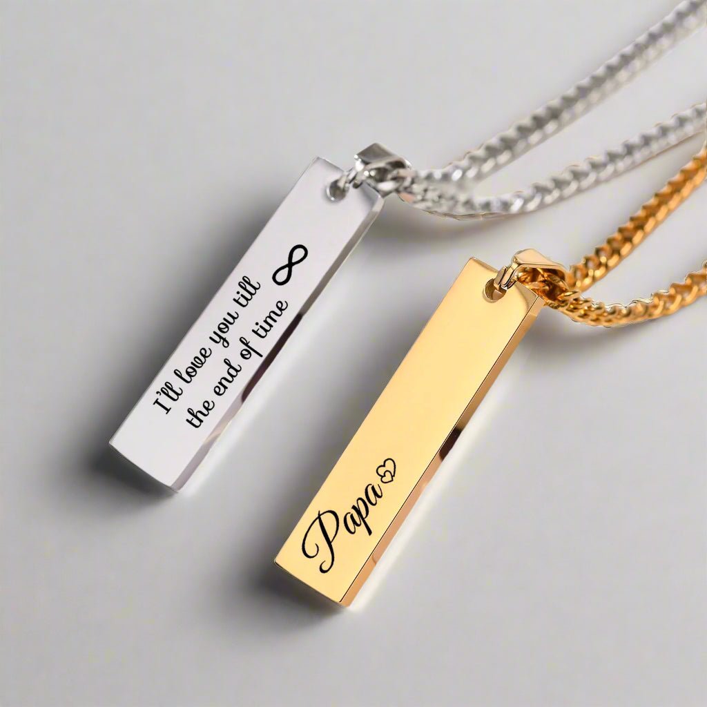 Engraved Co-ordinates Personalised Necklace for Men - Necklaces Personalisr Au