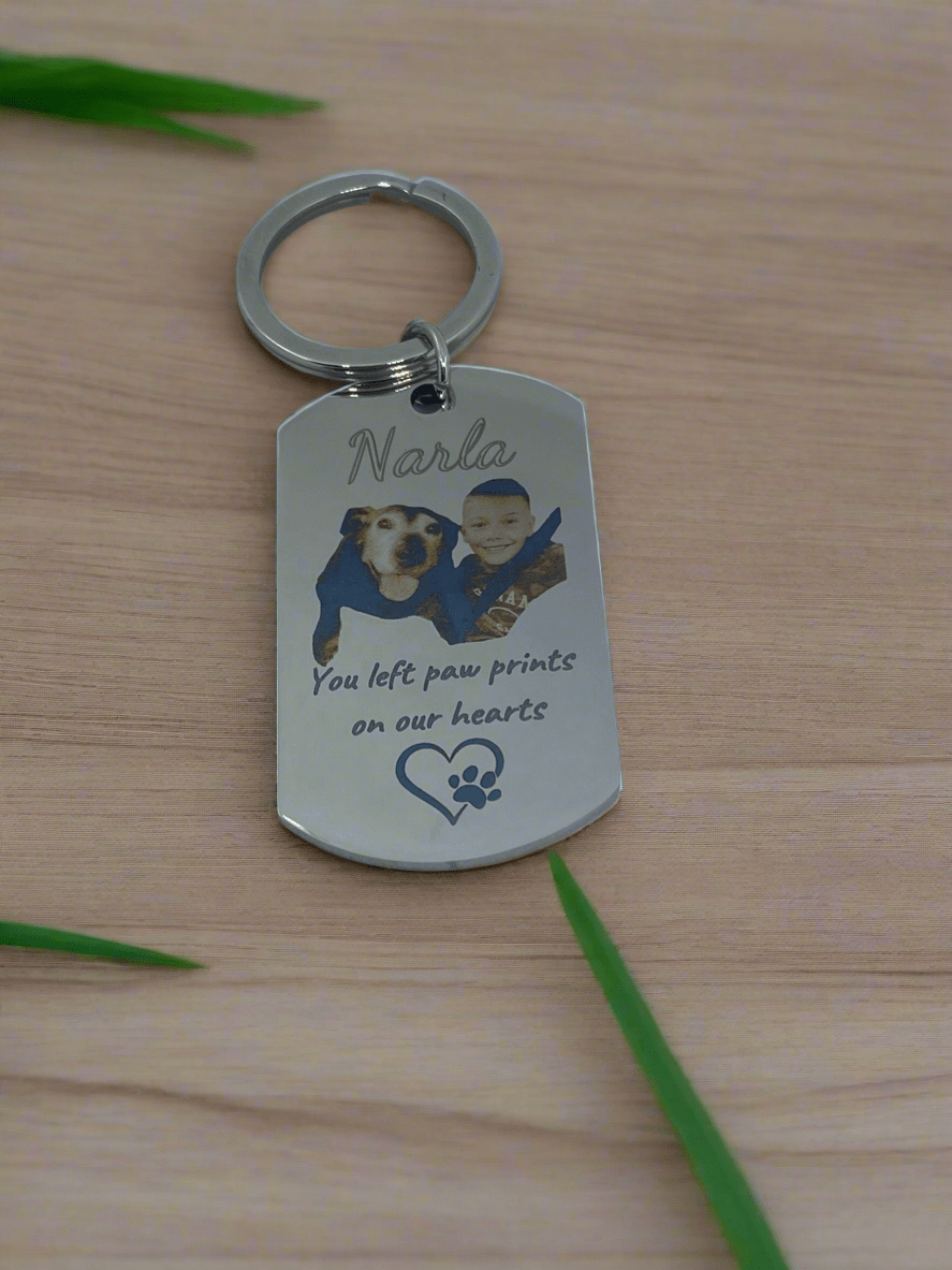 Engraved Pet Photo Memorial Keychain - Key Chains Personalisr Au