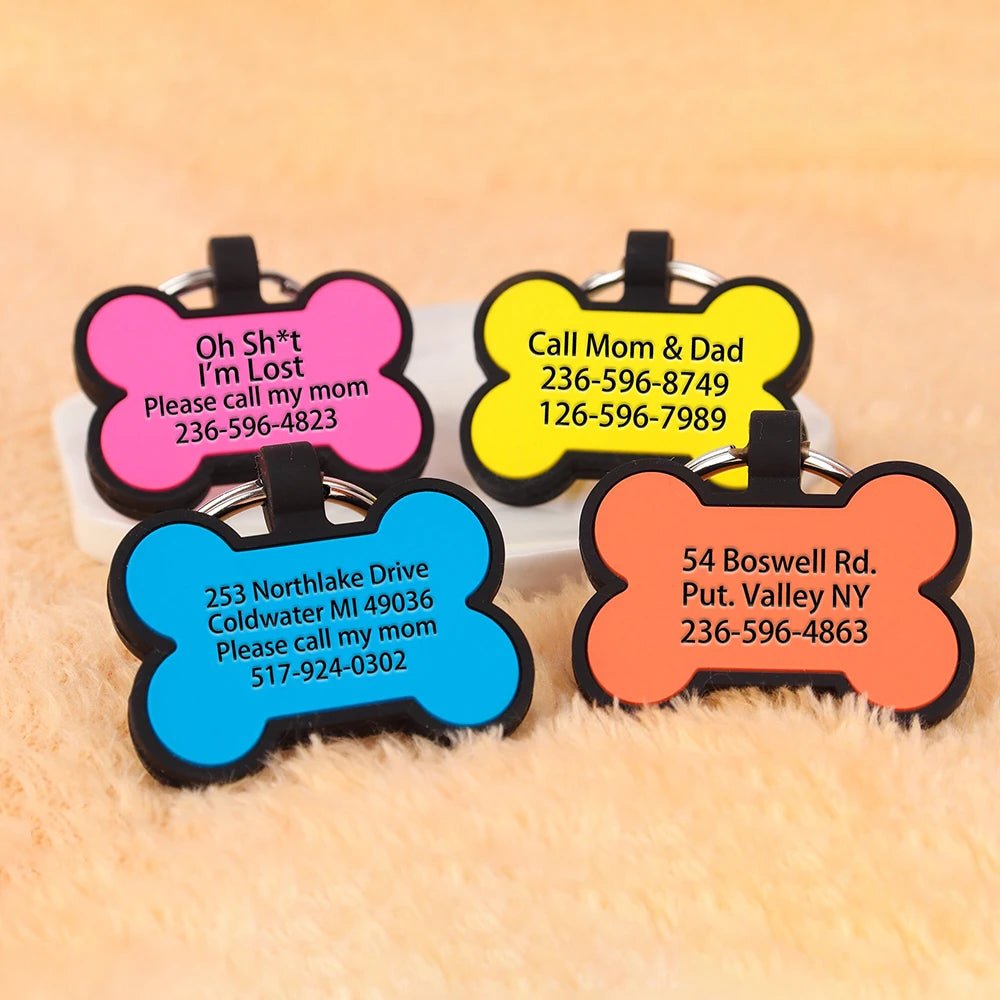 Plain Engraved Silicone Pet Identification Tags