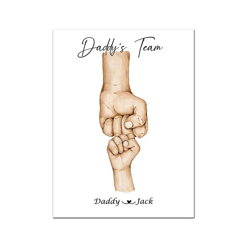Family "Fist Bump" Personalised Wall Art Canvas Poster - canvas art Personalisr Au