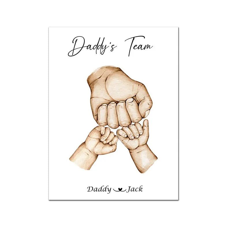 Family "Fist Bump" Personalised Wall Art Canvas Poster - canvas art Personalisr Au