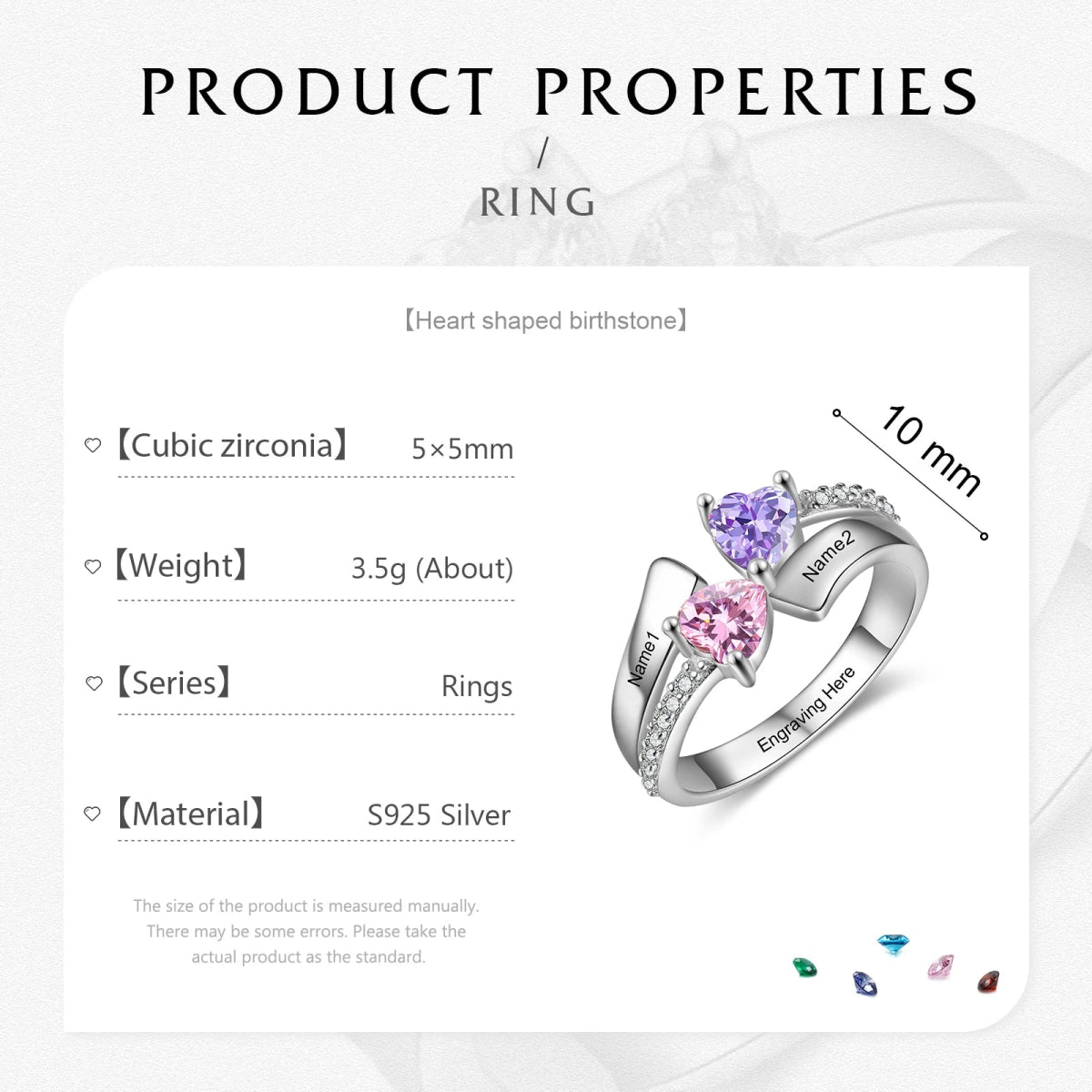 Family Ties Customisable Birthstone Ring - Name Rings Personalisr Au