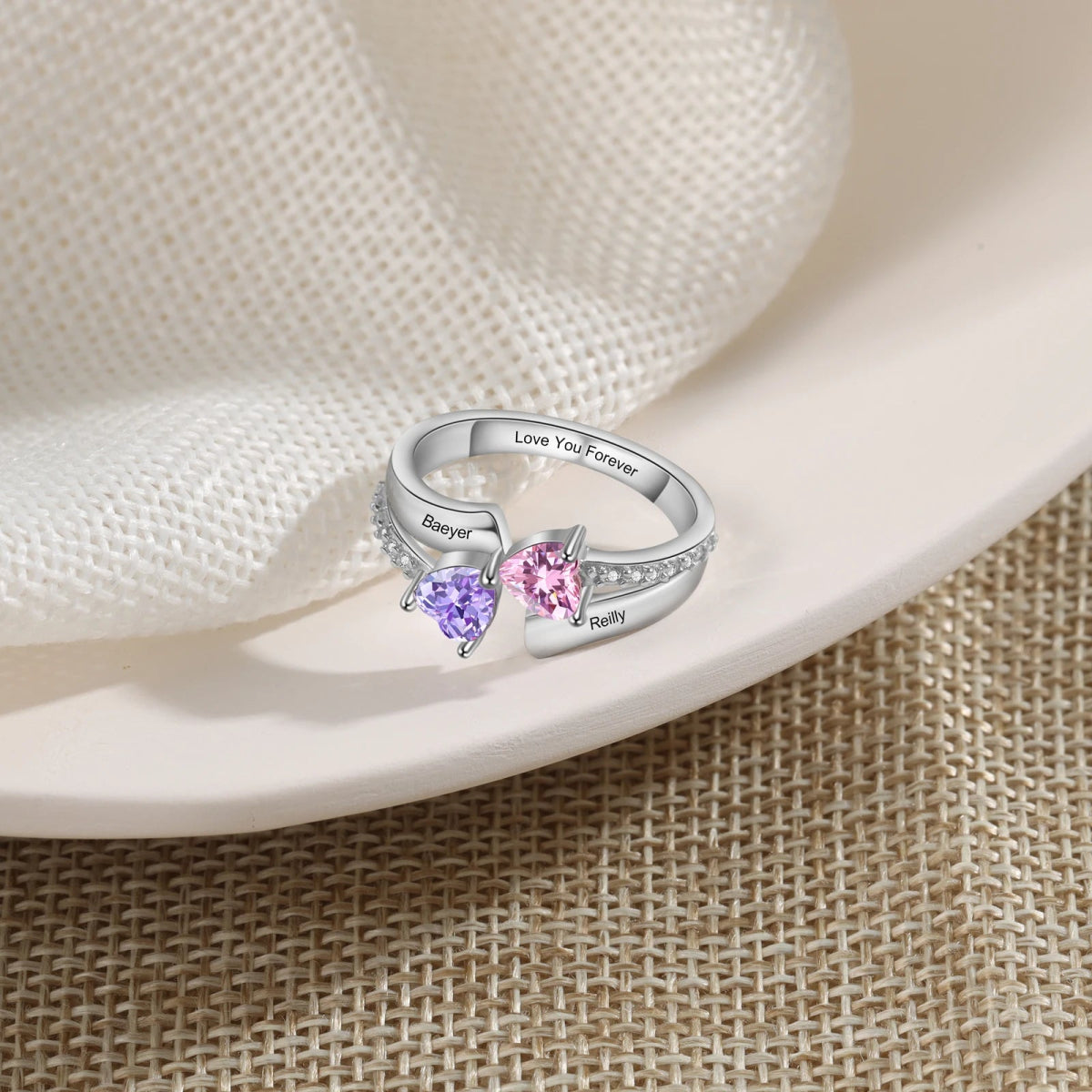 Family Ties Customisable Birthstone RingName Rings
