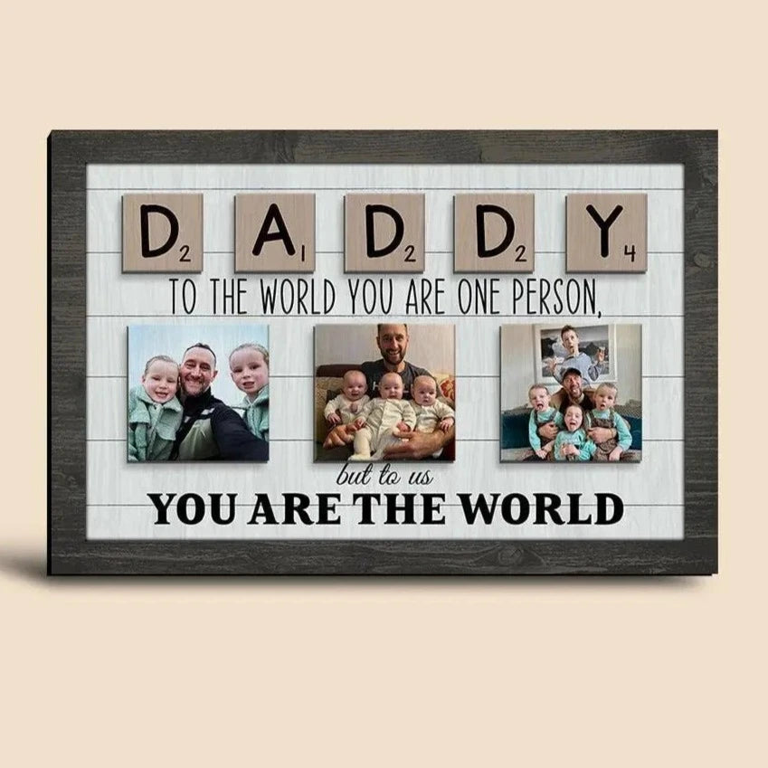 Father's Day Gift Custom Wood Photo Frame - wood Personalisr Au