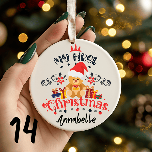 First Christmas Ornaments Personalised 15 styles - Christmas Ornaments Personalisr Au
