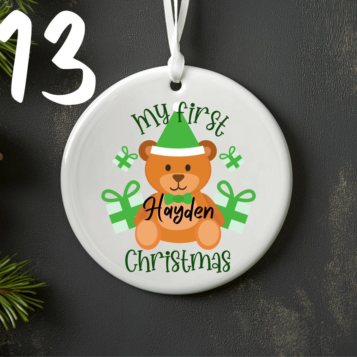 First Christmas Ornaments Personalised 15 styles - Christmas Ornaments Personalisr Au
