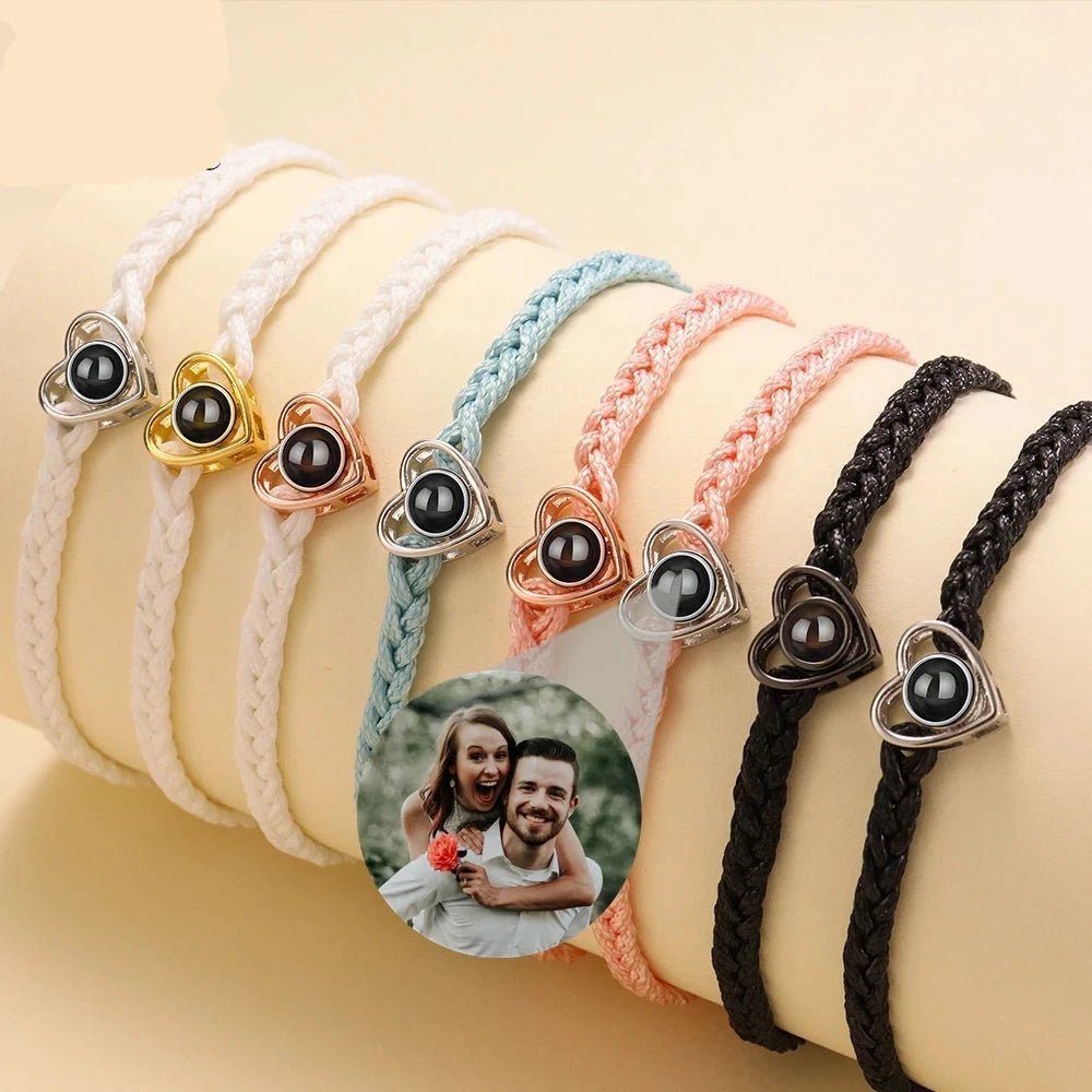 Heart Photo Projection Rope BraceletPhoto Bracelets
