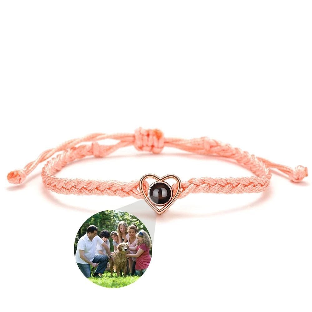 Heart Photo Projection Rope BraceletPhoto Bracelets