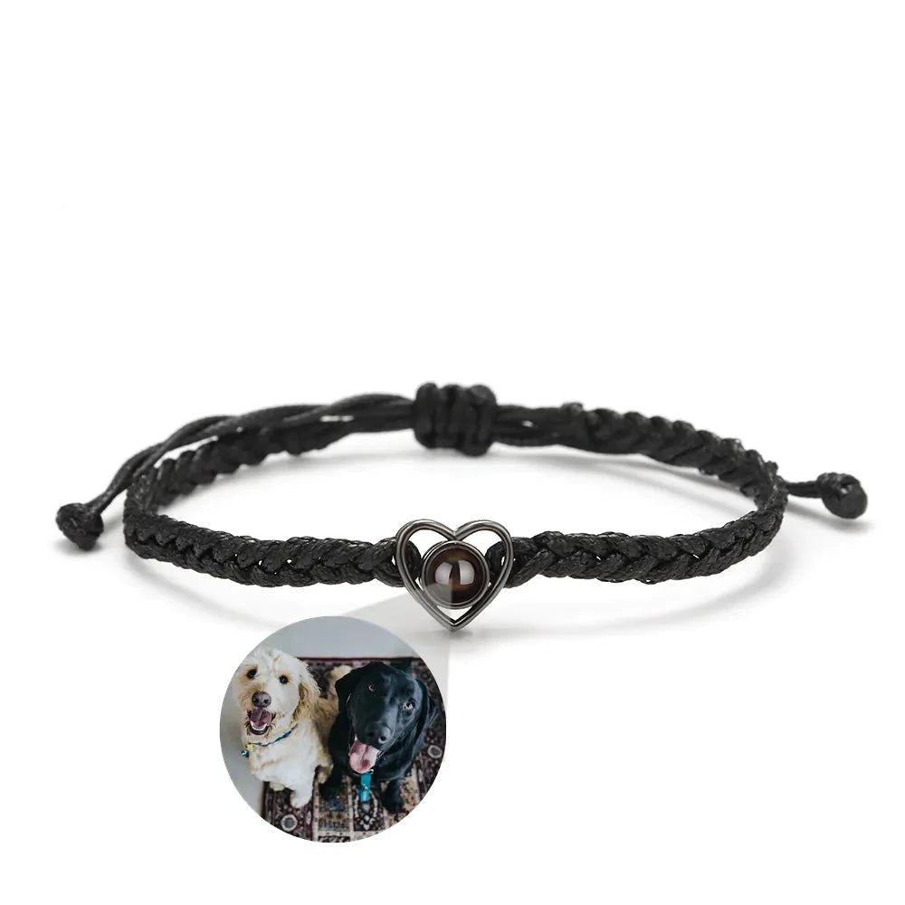 Heart Photo Projection Rope BraceletPhoto Bracelets