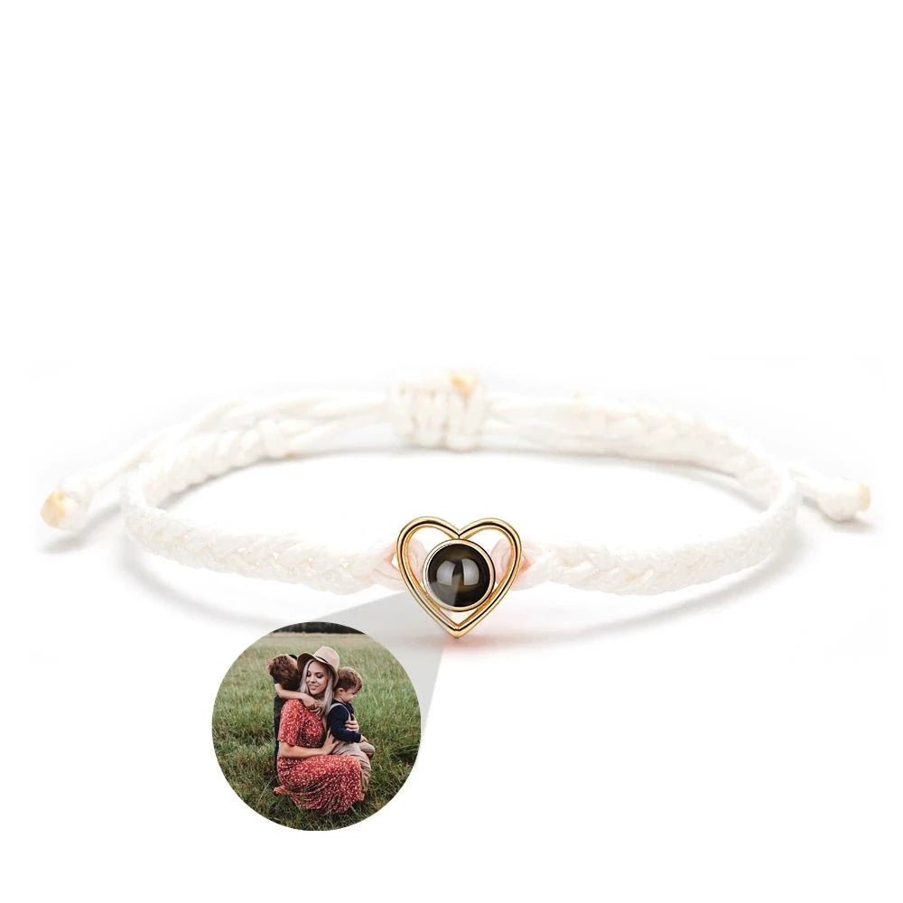 Heart Photo Projection Rope BraceletPhoto Bracelets