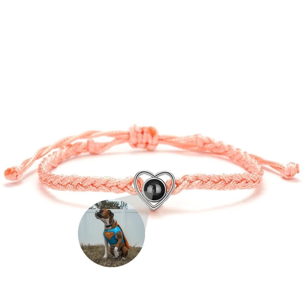 Heart Photo Projection Rope BraceletPhoto Bracelets