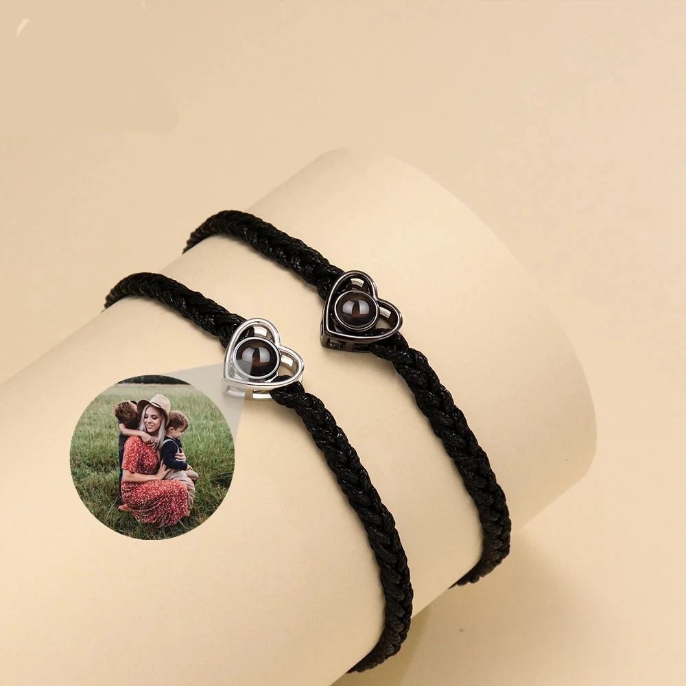 Heart Photo Projection Rope BraceletPhoto Bracelets