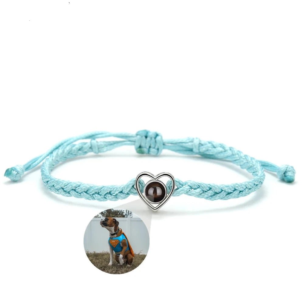 Heart Photo Projection Rope BraceletPhoto Bracelets