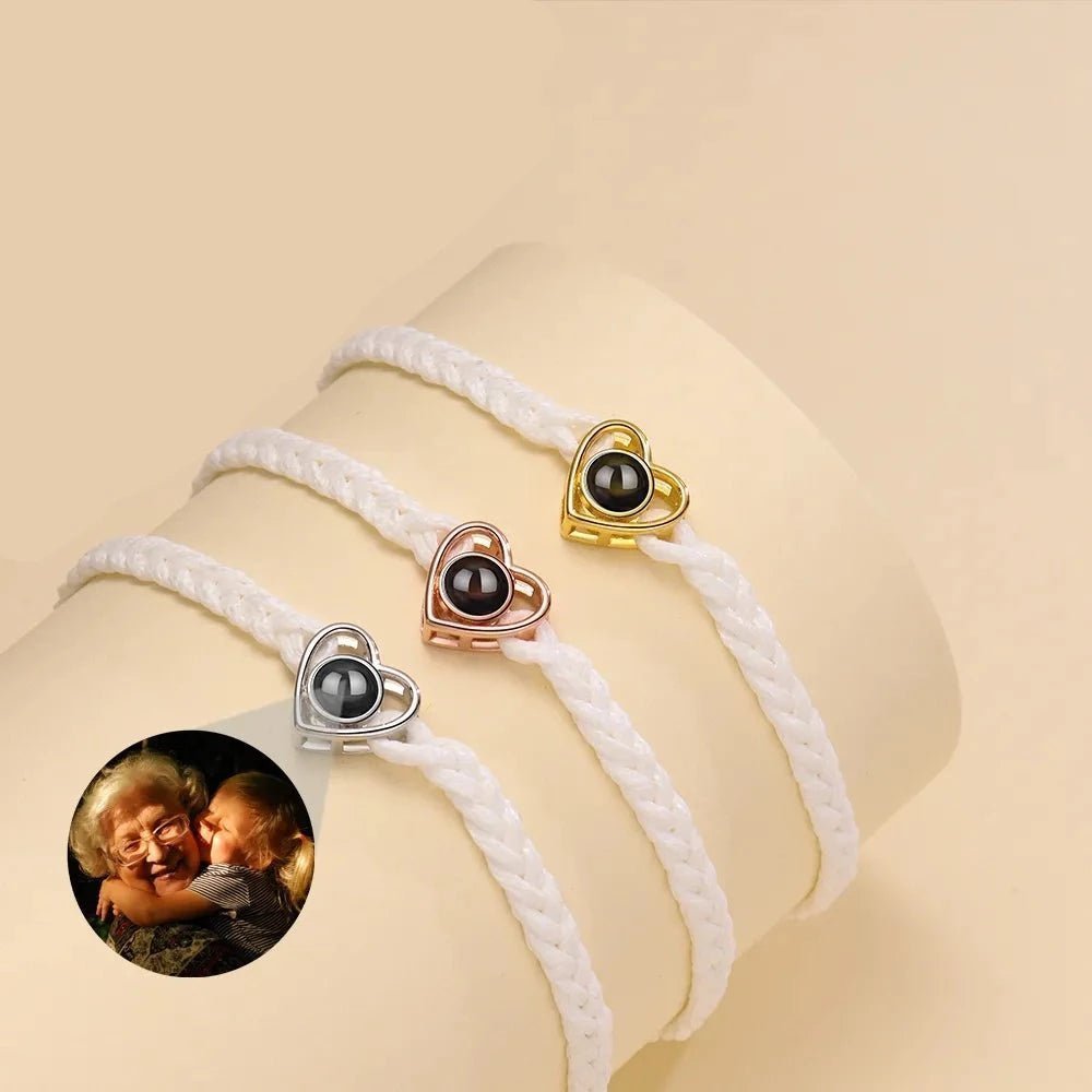 Heart Photo Projection Rope BraceletPhoto Bracelets