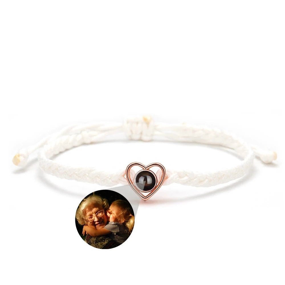 Heart Photo Projection Rope BraceletPhoto Bracelets