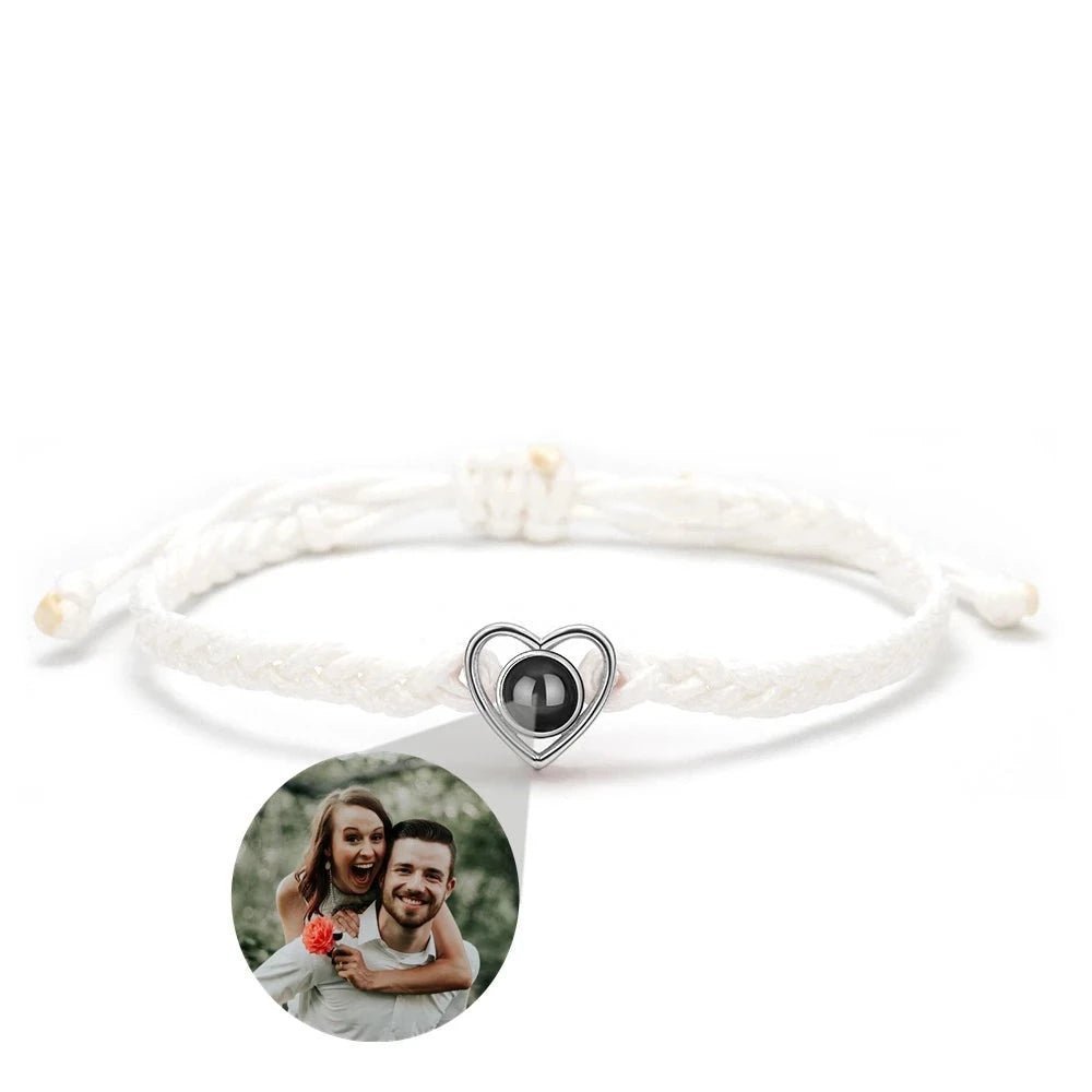 Heart Photo Projection Rope BraceletPhoto Bracelets