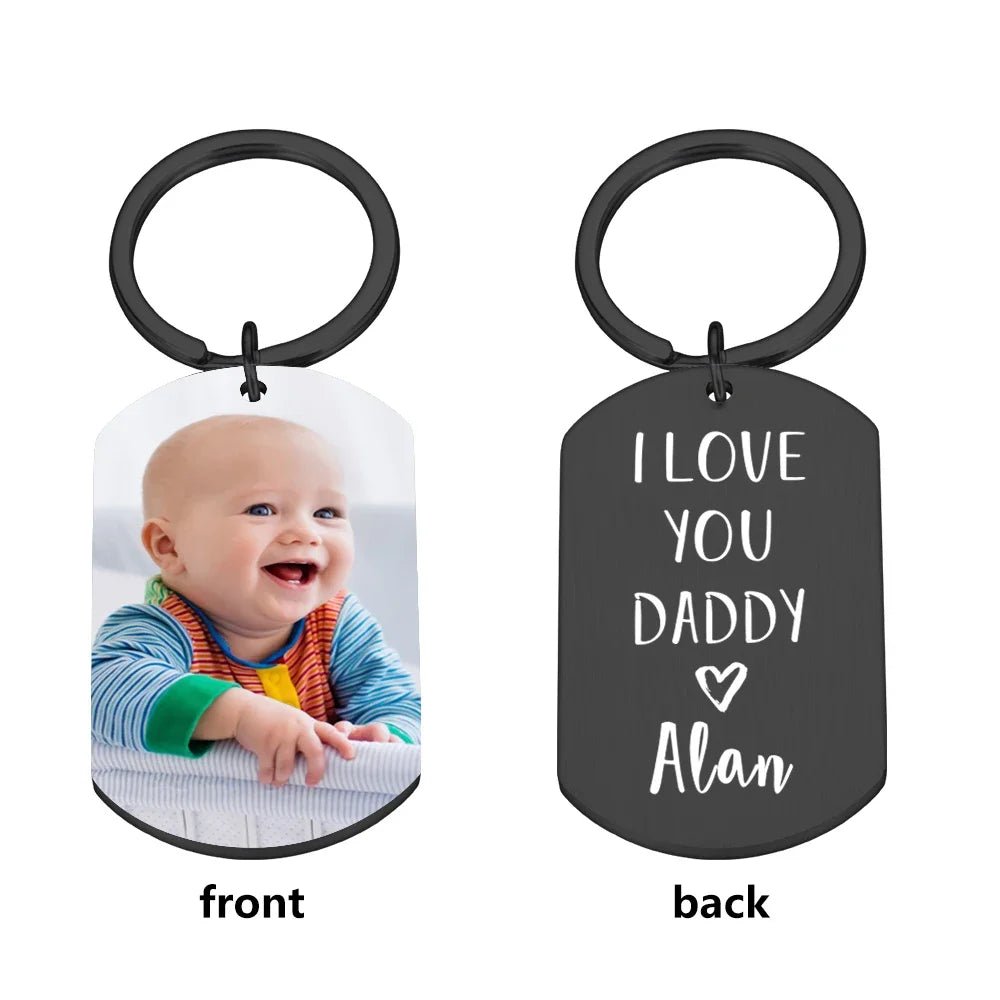 I Love You Daddy Custom Photo Keychain - Key Chains Personalisr Au