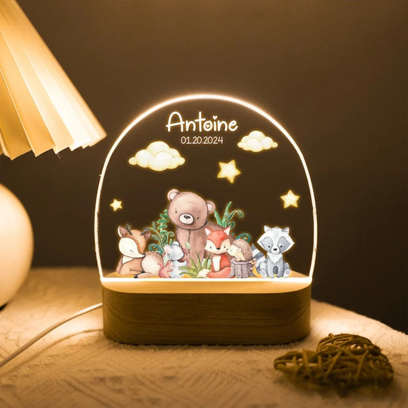 Custom Nightlight for Kids - Woodland Creatures