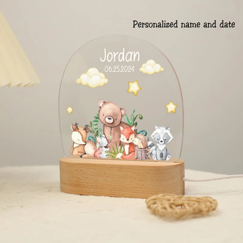 Custom Nightlight for Kids - Woodland Creatures