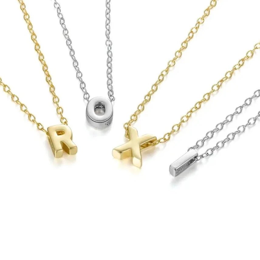Initial Necklaces, Sterling Silver Letter Pendants - Necklace Personalisr Au