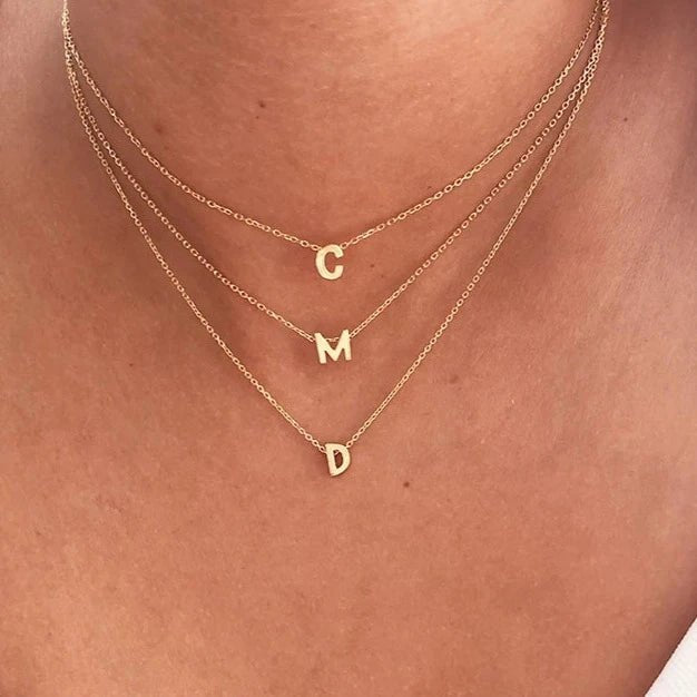 Initial Necklaces, Sterling Silver Letter Pendants - Necklace Personalisr Au