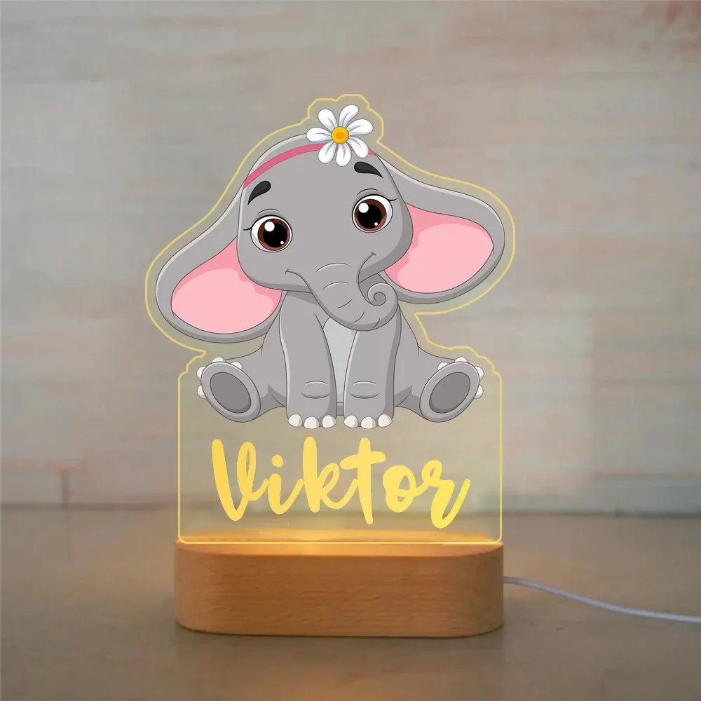 Kids Personalised Night Lights - Baby Zoo Animal Collectionnightlight