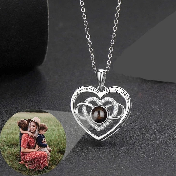 Love Heart Photo Projection Necklace - ,Photo Necklaces Personalisr Au