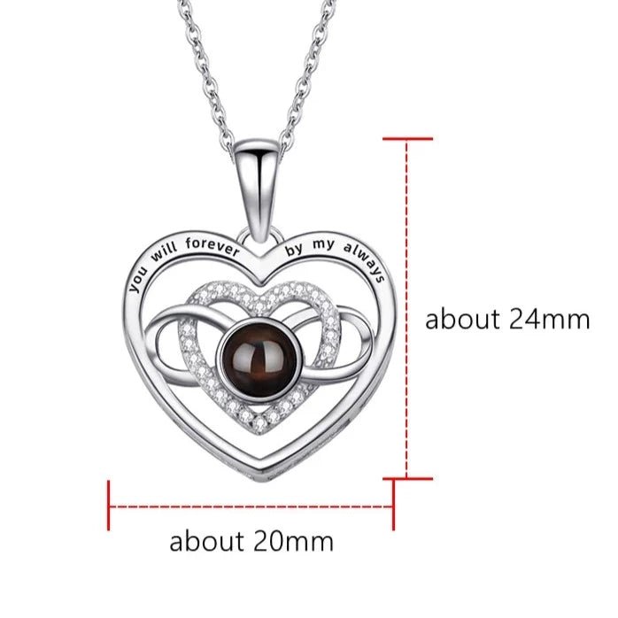 Love Heart Photo Projection Necklace - ,Photo Necklaces Personalisr Au