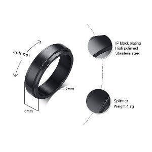 Mens Personalised Spinner RingName Rings