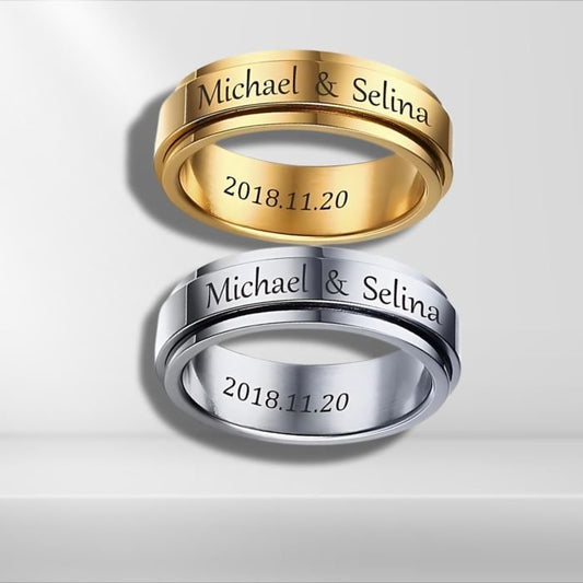 Mens Personalised Spinner Ring - Name Rings Personalisr Au