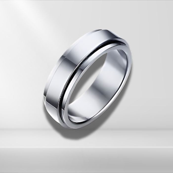 silver mens spinning ring