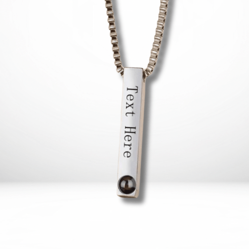 Mens Photo Projection Bar Necklace - ,Photo Necklaces Personalisr Au